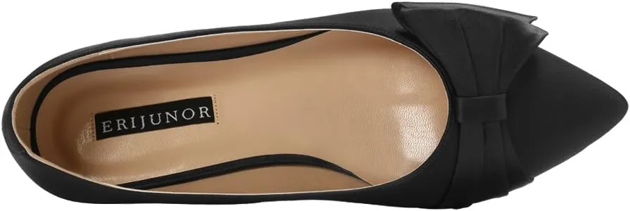 ERIJUNOR Wedding Flats Comfortable Flat Shoes for Women Closed Toe Wide Width Evening Party Dress Shoes