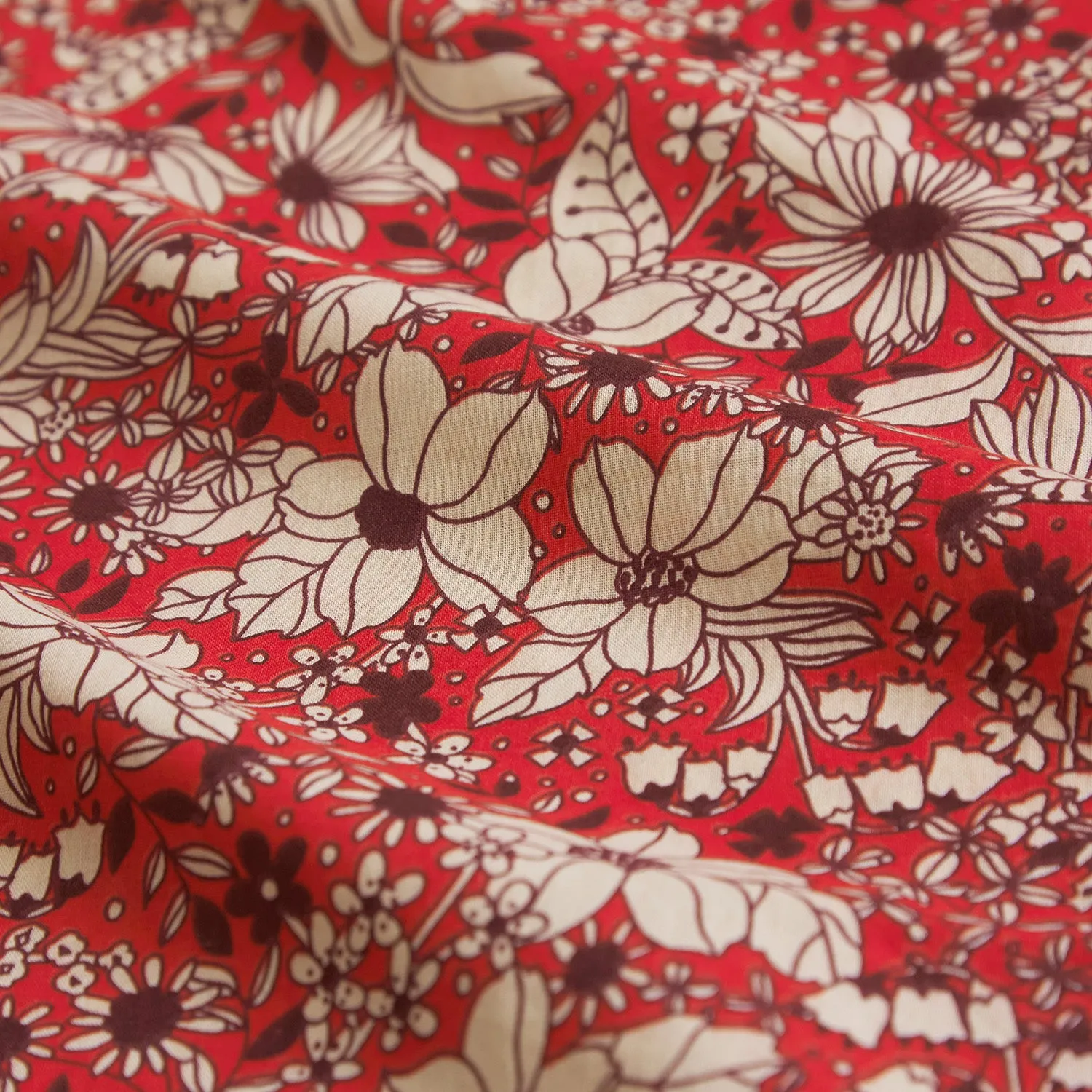 Evette Cotton Fitted Sheet - Scarlet
