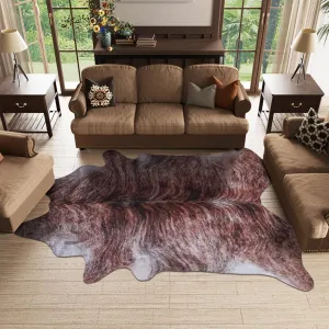 Faux Cowhide Rug: Premium Animal Skin Rug - Cow Print Rugs for Western Décor Living Room Bedroom (Light Brown, 6.2x7ft)