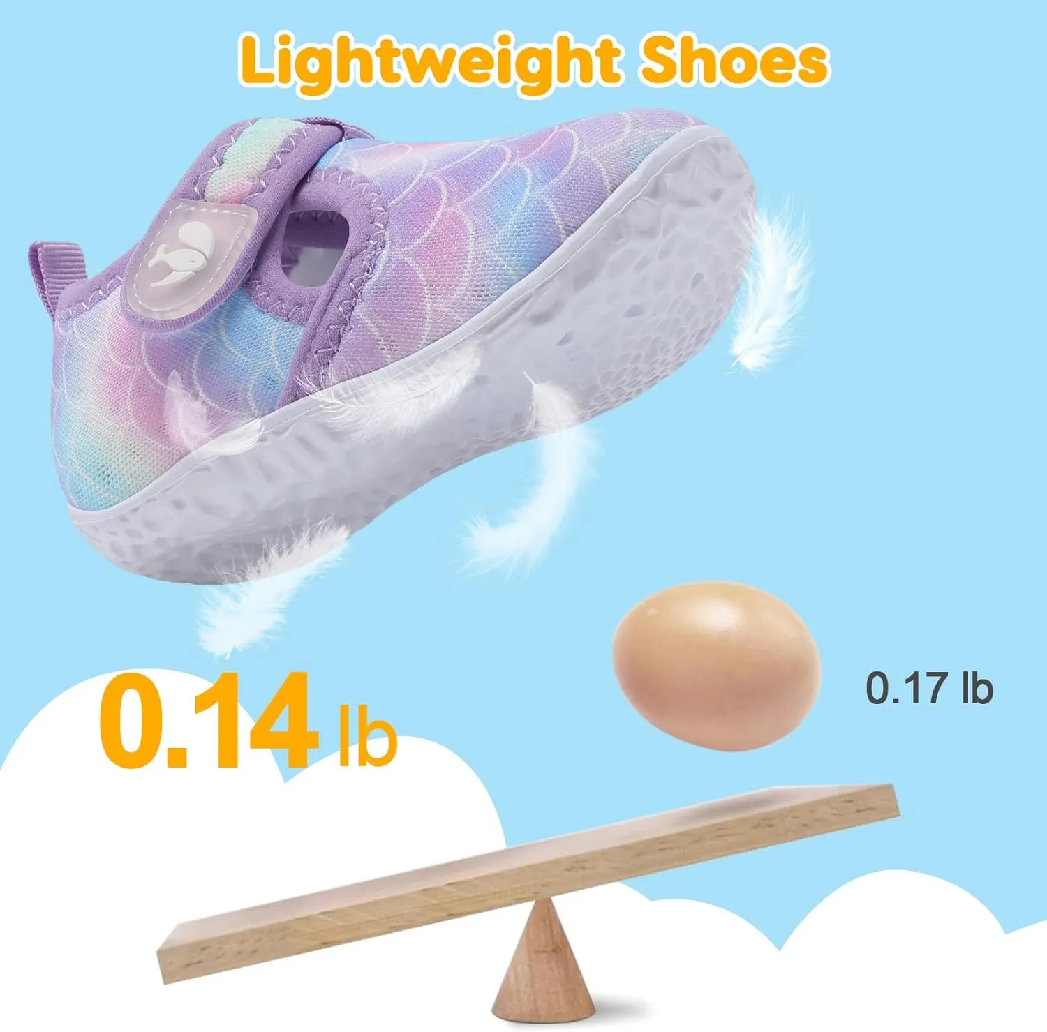 FEETCITY Boys Girls Water Shoes Kids Aqua Socks Quick Dry Barefoot for Beach Swimming Pool