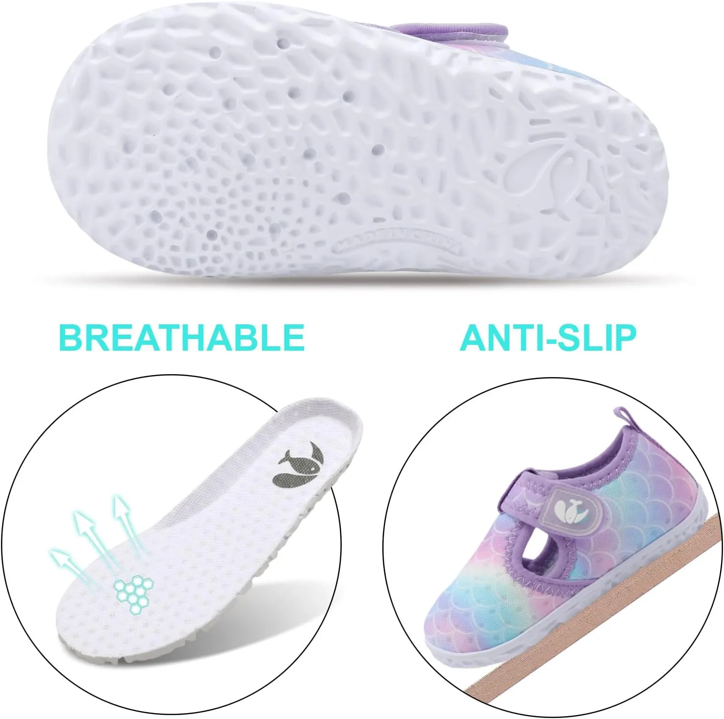 FEETCITY Boys Girls Water Shoes Kids Aqua Socks Quick Dry Barefoot for Beach Swimming Pool