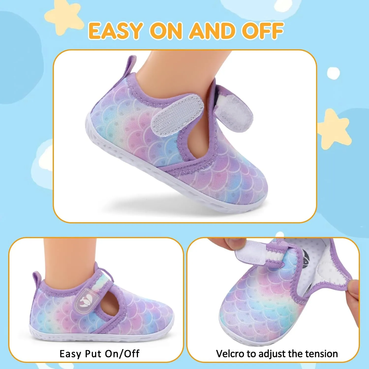 FEETCITY Boys Girls Water Shoes Kids Aqua Socks Quick Dry Barefoot for Beach Swimming Pool