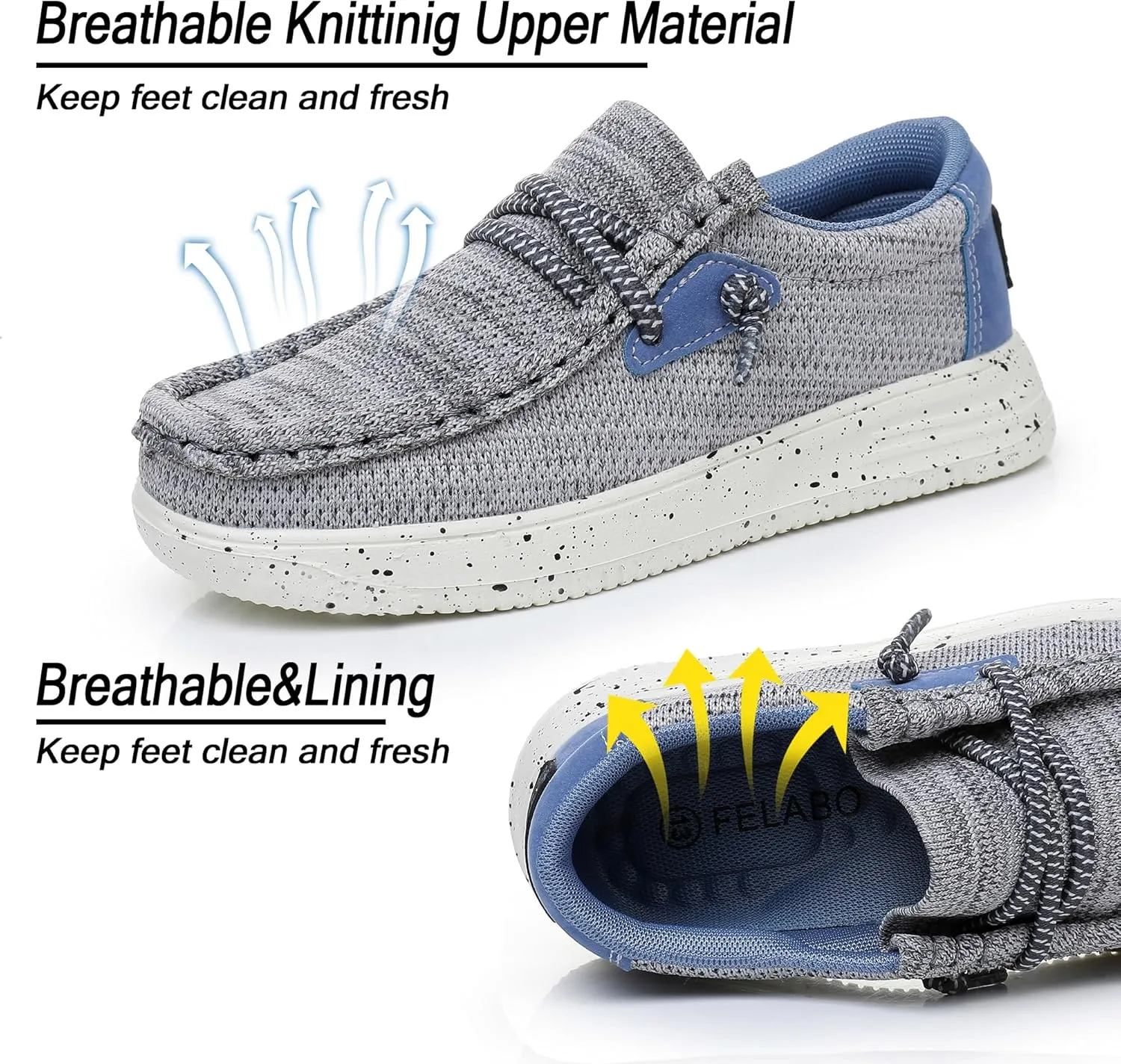Felabo Boys & Girls Slip-On Loafers – Lightweight, Breathable & Comfortable Casual Shoes, Easy Wear (Toddler/Little Kid/Big Kid)