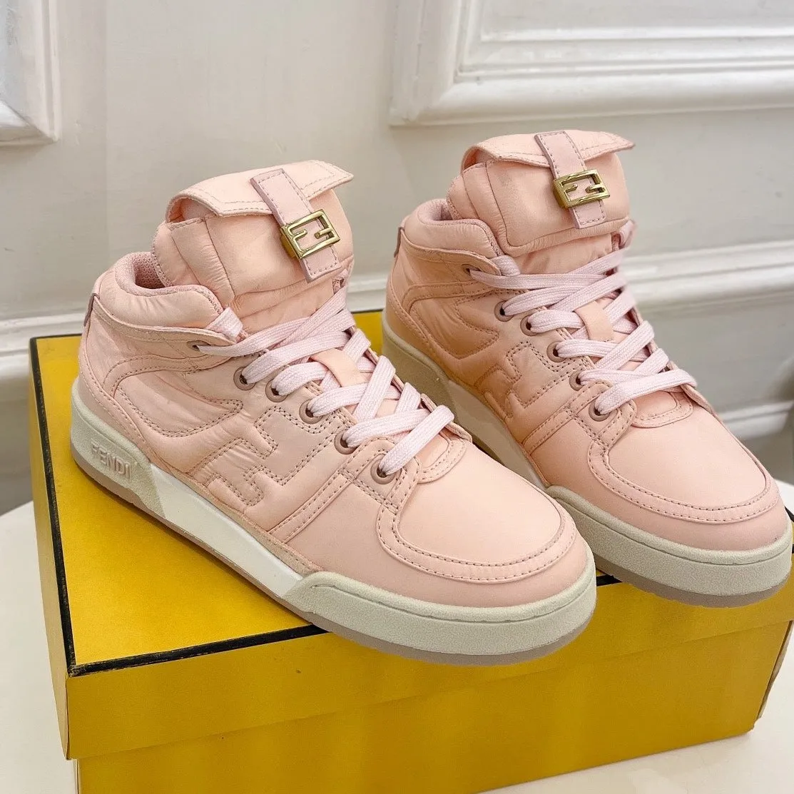 FENDI Compliance-certified IN PINK LOGO LAMBSKIN SNEAKER Extensive catalog SOCK BOOTS LIGHT FENDI
