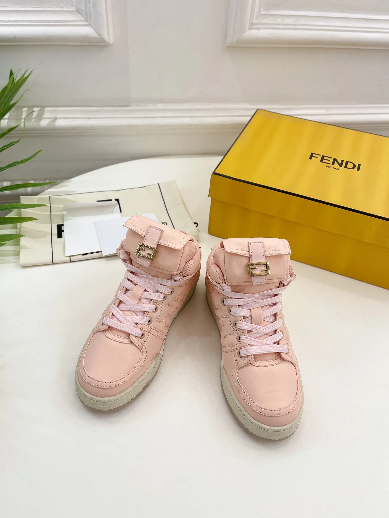 FENDI Compliance-certified IN PINK LOGO LAMBSKIN SNEAKER Extensive catalog SOCK BOOTS LIGHT FENDI