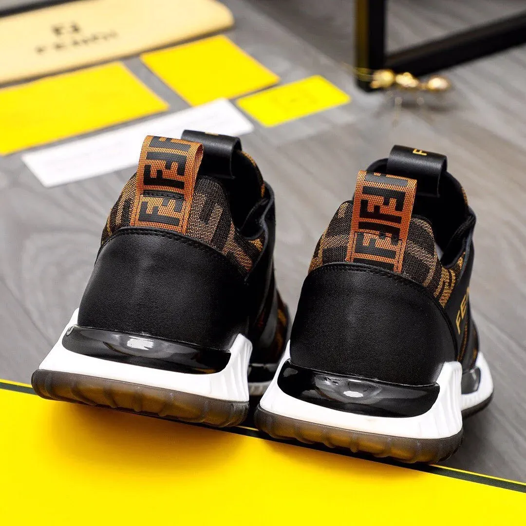 FENDI || Fendi Brown Lace Up Sneakers For Men