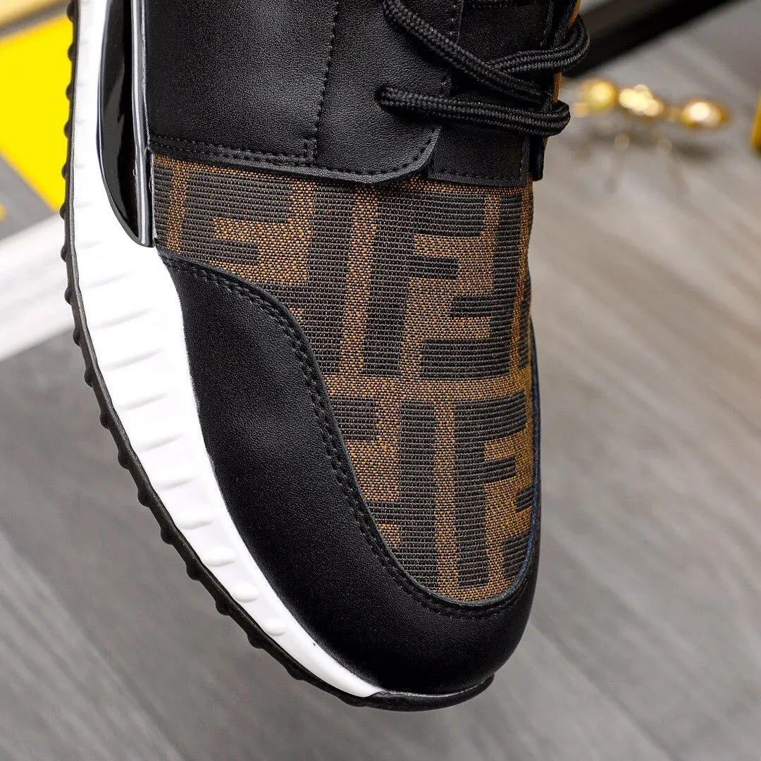 FENDI || Fendi Brown Lace Up Sneakers For Men