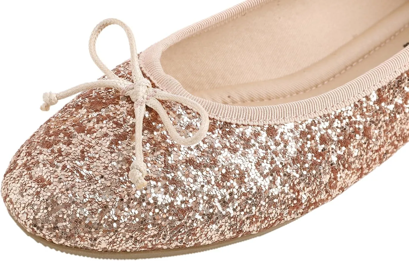 FEVERSOLE Women's Macaroon Colorful Memory Foam Cushion Insock Patent Ballet Flat