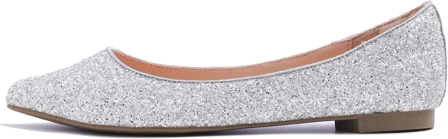 FEVERSOLE Women's Macaroon Colorful Memory Foam Cushion Insock Patent Ballet Flat