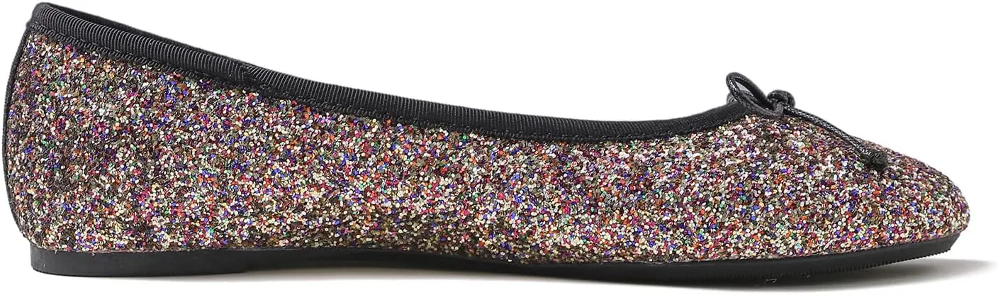FEVERSOLE Women's Macaroon Colorful Memory Foam Cushion Insock Patent Ballet Flat