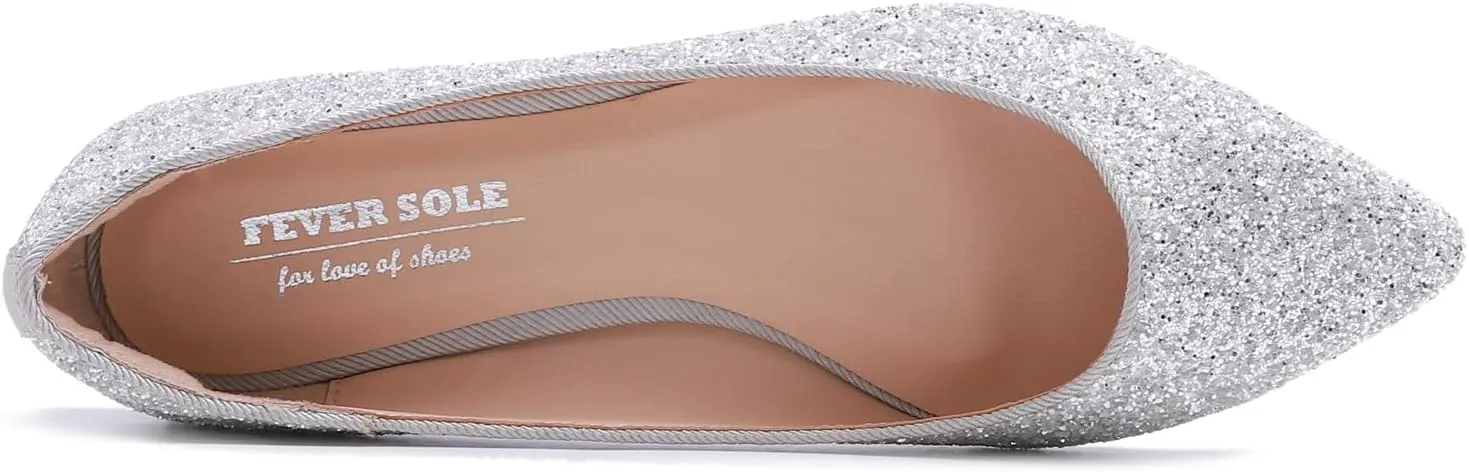 FEVERSOLE Women's Macaroon Colorful Memory Foam Cushion Insock Patent Ballet Flat