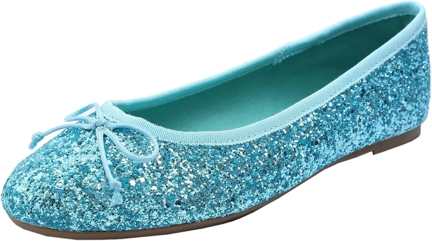 FEVERSOLE Women's Macaroon Colorful Memory Foam Cushion Insock Patent Ballet Flat