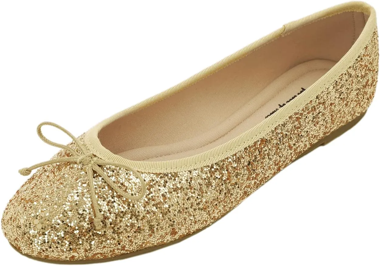 FEVERSOLE Women's Macaroon Colorful Memory Foam Cushion Insock Patent Ballet Flat