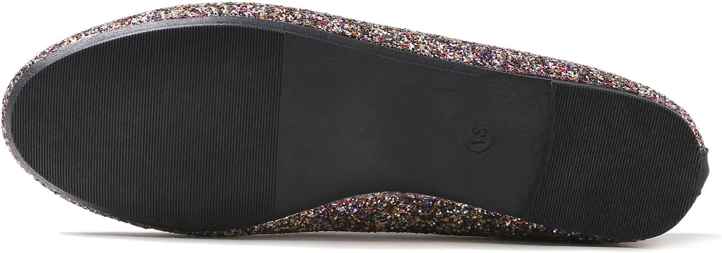 FEVERSOLE Women's Macaroon Colorful Memory Foam Cushion Insock Patent Ballet Flat