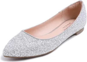 FEVERSOLE Women's Macaroon Colorful Memory Foam Cushion Insock Patent Ballet Flat