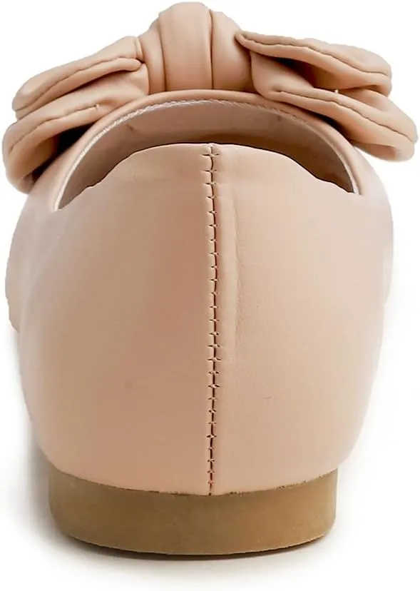 Feversole Women's Round Toe Cute Bow Trim Ballet Flats