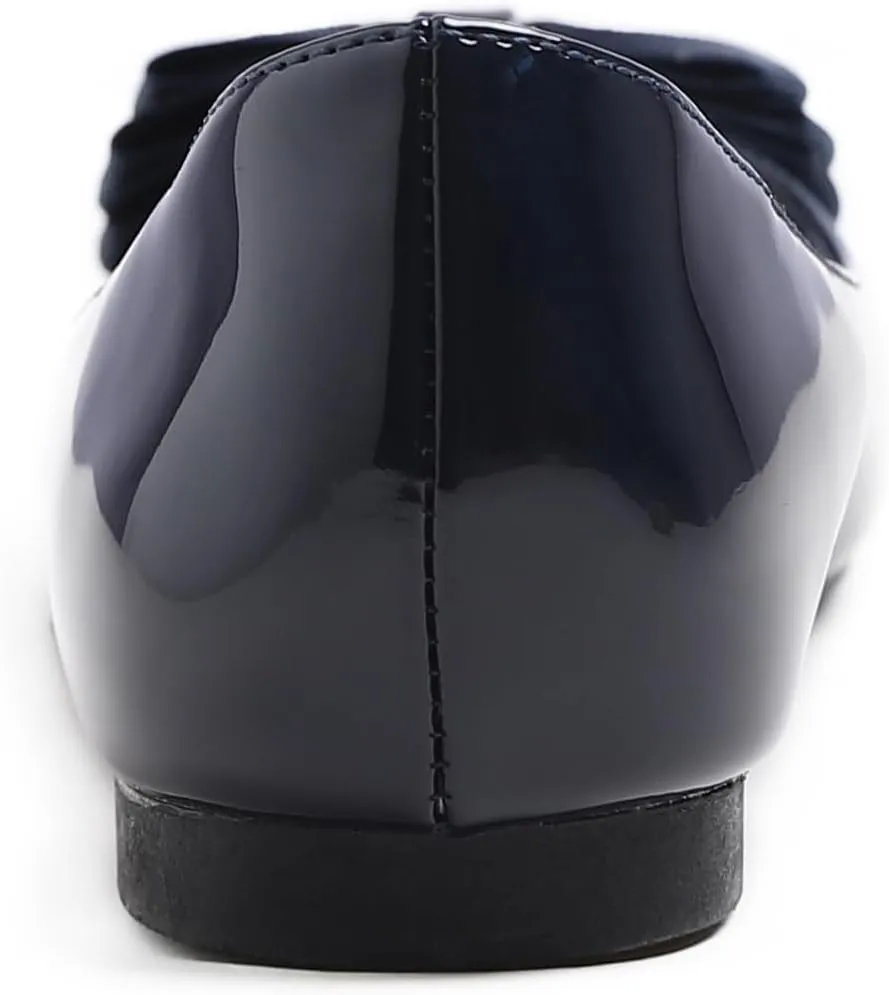 Feversole Women's Round Toe Cute Bow Trim Ballet Flats