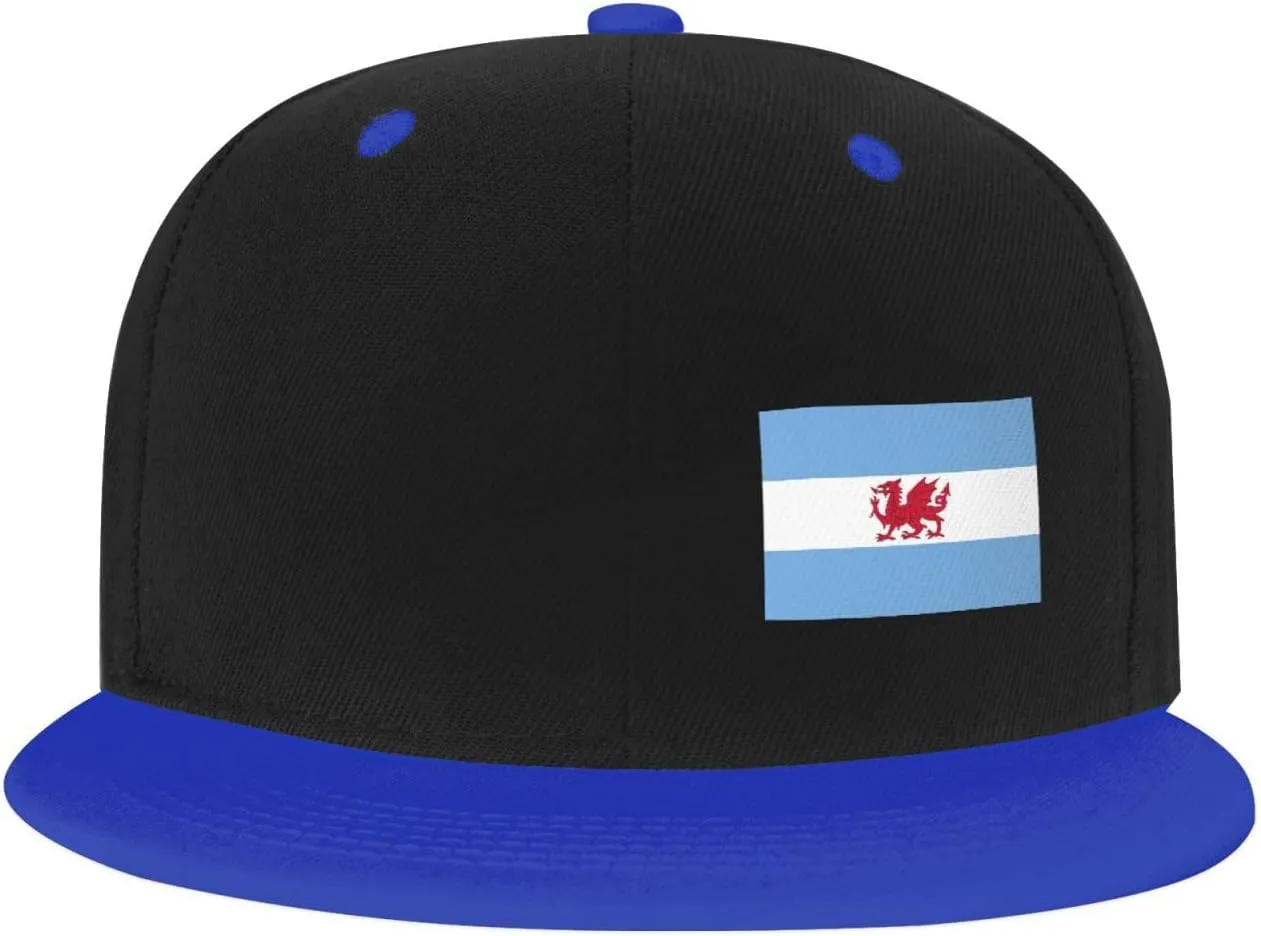Flag of The Welsh Colony in Patagonia Snapback Hats for Men Women Hat Baseball Cap Flat Bill Visor White Hat