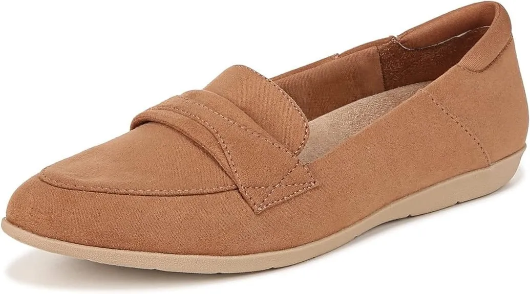 Flat Premium at a discount Broad collection Brown Toe Microfiber Classic Dr. Loafers Slip Emilia On Scholl's Pointed