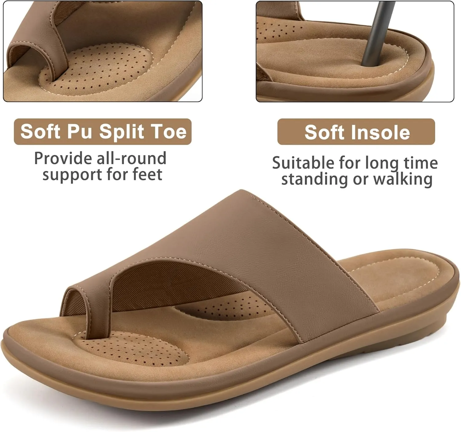 Flat Sandals for Women: Summer Beach Suitable for Women Comfortable Sandals Orthopedic Support Flats