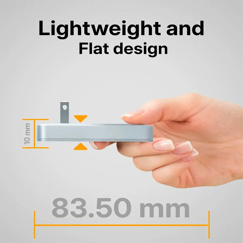 Flat Wall Charger, Dual Port USB-C & USB-A Super Fast Charging Block