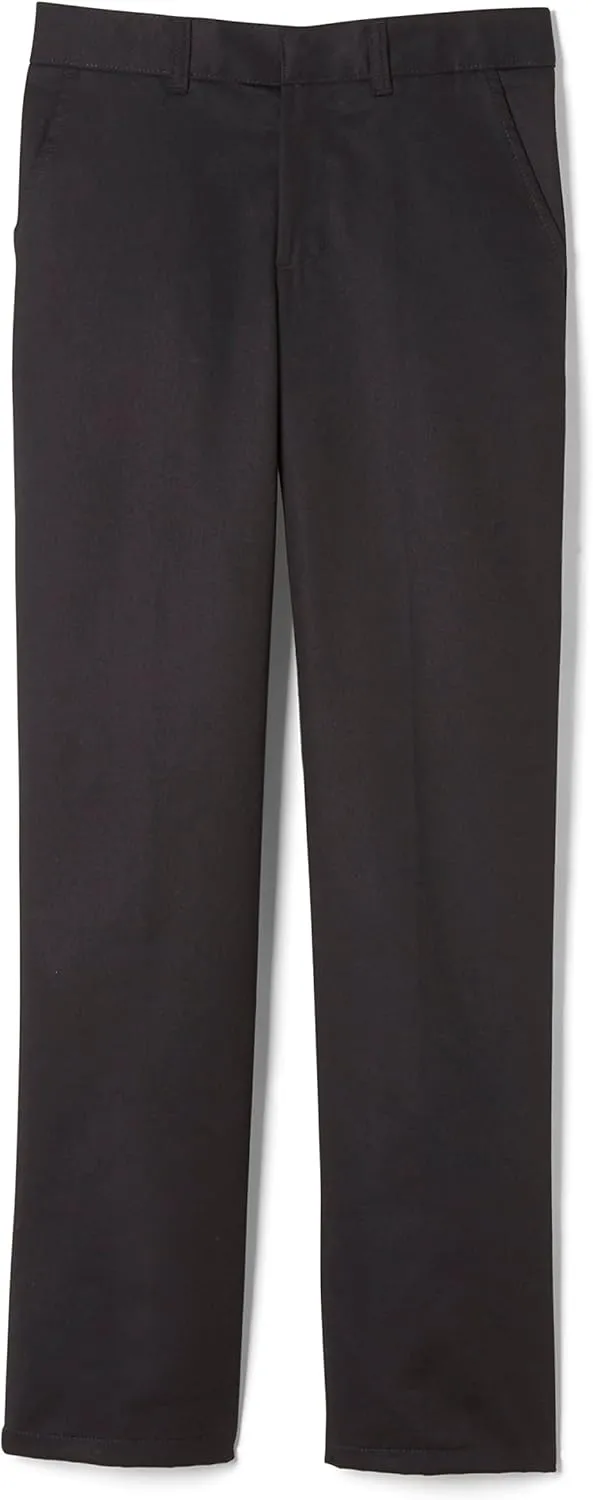 French Toast Boys' Relaxed Fit Twill Pant with Adjustable Waist in Standard Slim and Husky