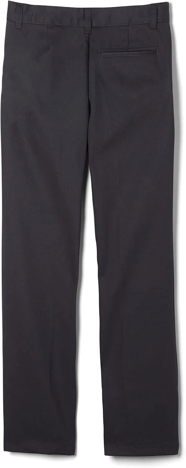 French Toast Boys' Relaxed Fit Twill Pant with Adjustable Waist in Standard Slim and Husky