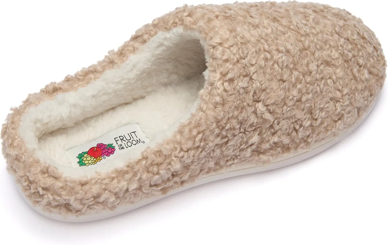 Fruit of the Loom House Slippers For Women, Memory Foam Insole, Indoor Outdoor, Comfy, Berber Loafer