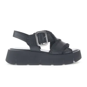 Gabor 64751 Stitch Platform Backstrap Sandal (Women) - Lamm Nappa/Schwarz