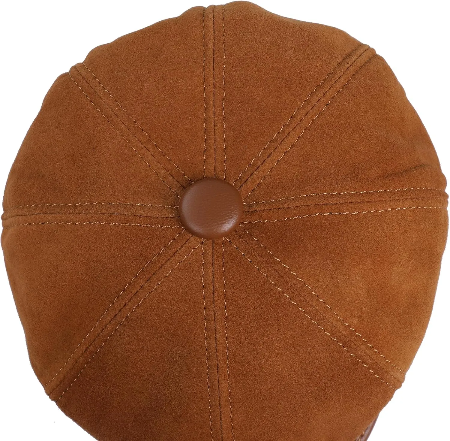 Genuine Leather Newsboy Caps for Men, Real Suede Irish Cabbie Driving Ivy Flat Hat