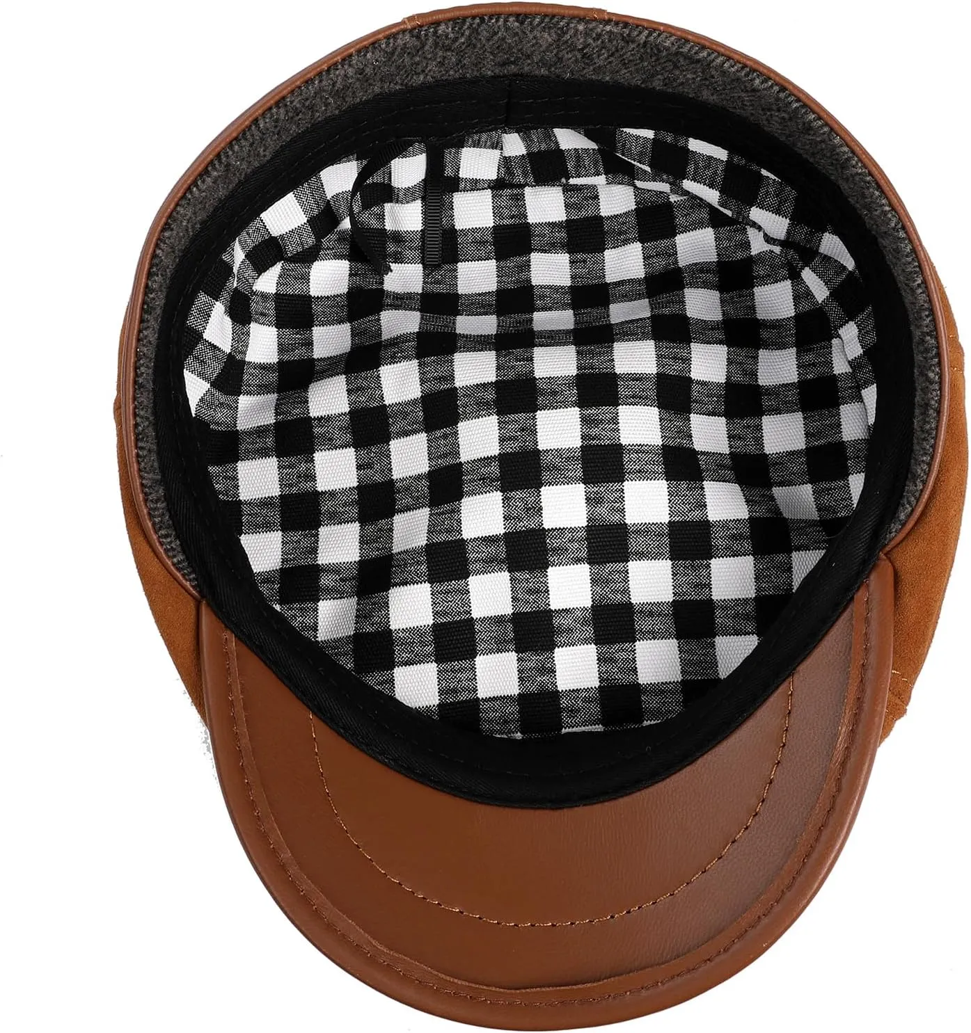 Genuine Leather Newsboy Caps for Men, Real Suede Irish Cabbie Driving Ivy Flat Hat