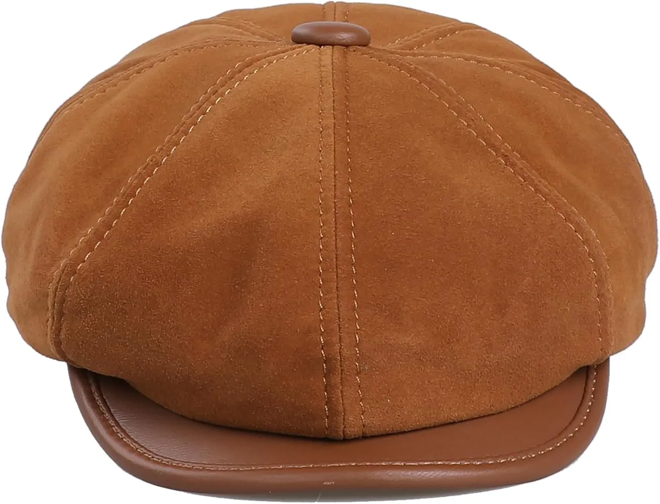 Genuine Leather Newsboy Caps for Men, Real Suede Irish Cabbie Driving Ivy Flat Hat
