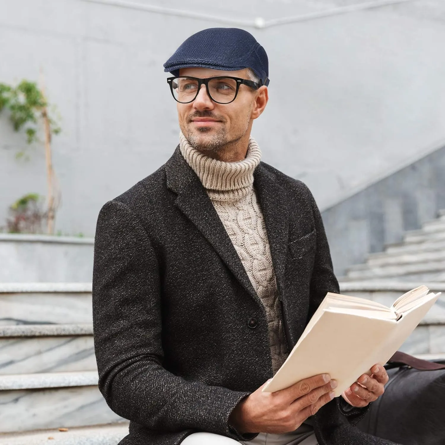 Geyoga 3 Pieces Mesh Newsboy Cap Mesh Breathable Summer Cap Adjustable Newsboy Beret Cap Cabbie Flat Cap