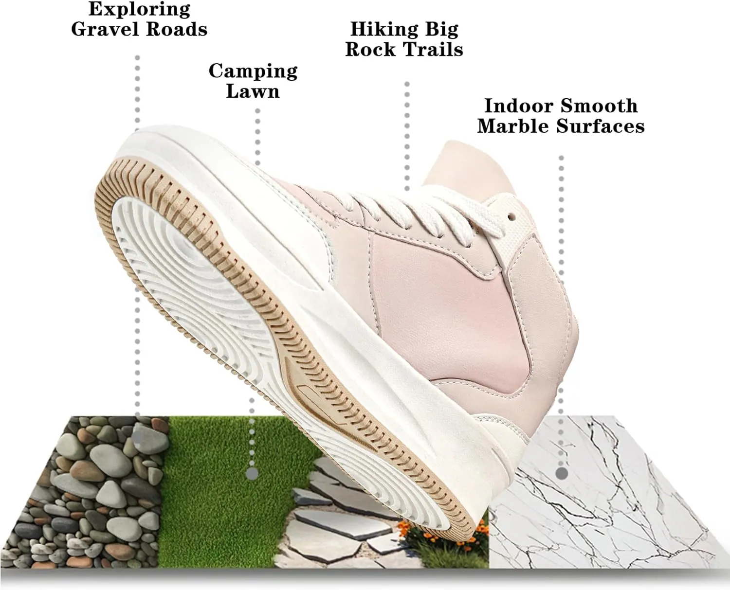 Girls High Top Sneaker Non Slip Casual Walking Lightweight Lace Up Sneakers for Little/Big Kid