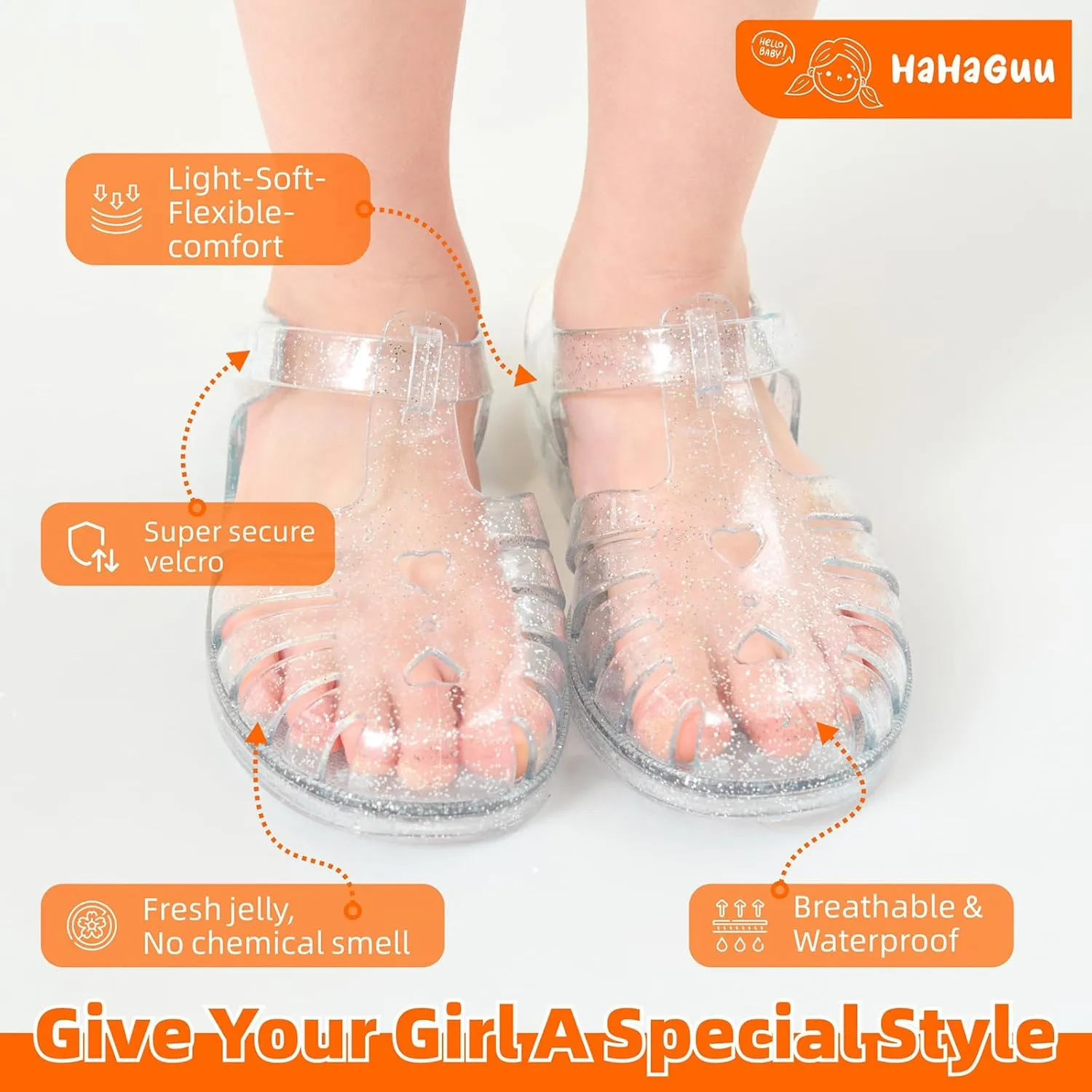 Girls Jelly Sandals Summer Costume Princess Dress Flat Breathable Waterproof Fisherman Gladiator Shoes For Girl Closed Toe Beach Flat-Sandals For Toddler Little Kid Big Kids