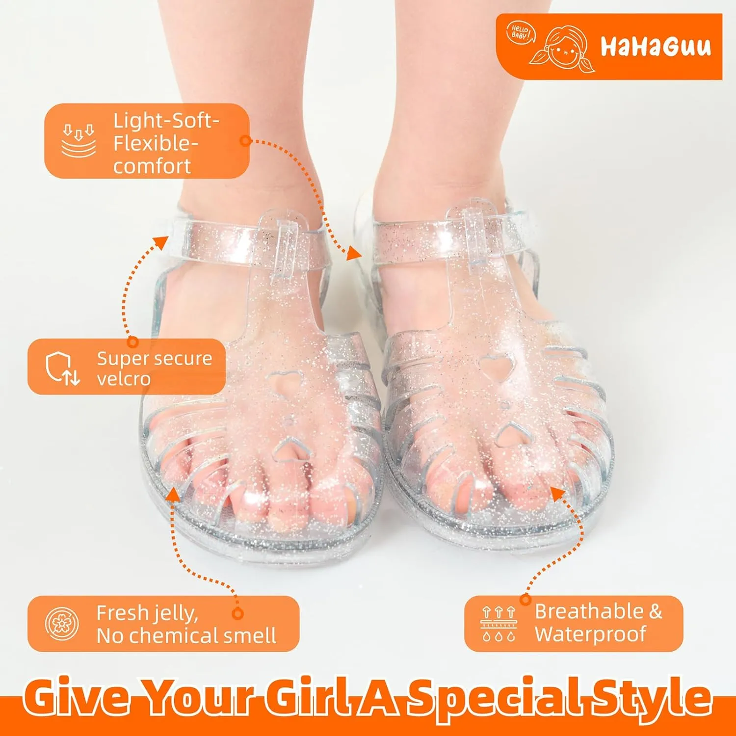 Girls Jelly Sandals Summer Costume Princess Dress Flat Breathable Waterproof Fisherman Gladiator Shoes For Girl Closed Toe Beach Flat-Sandals For Toddler Little Kid Big Kids
