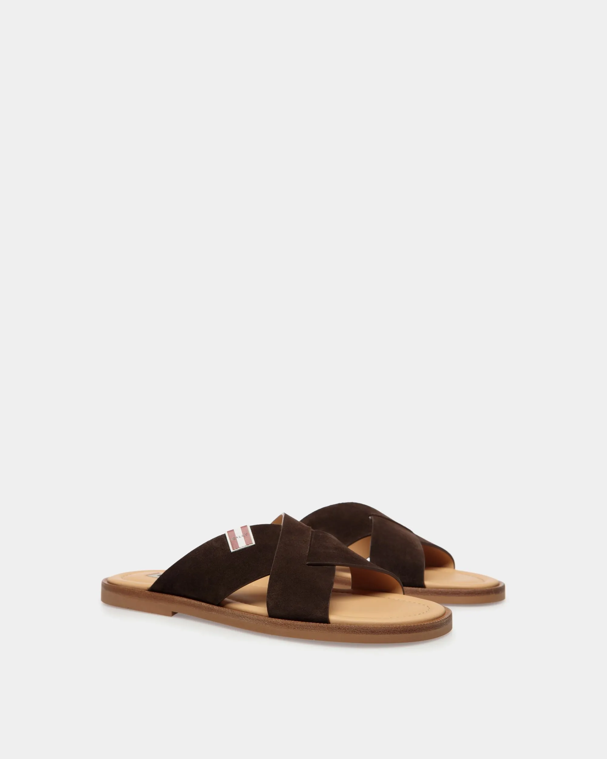 Glide Sandal in Ebano Suede Leather