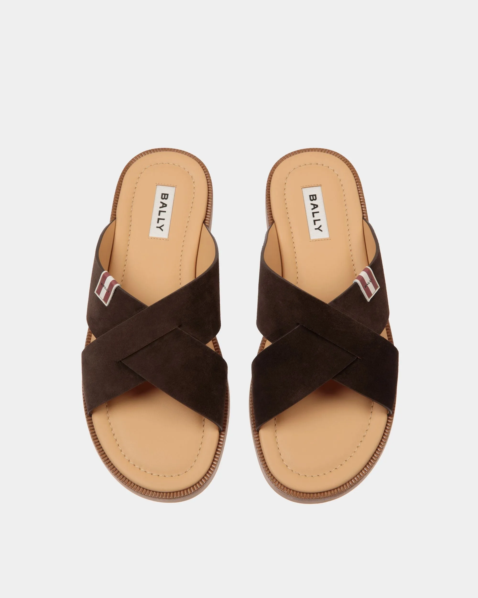 Glide Sandal in Ebano Suede Leather