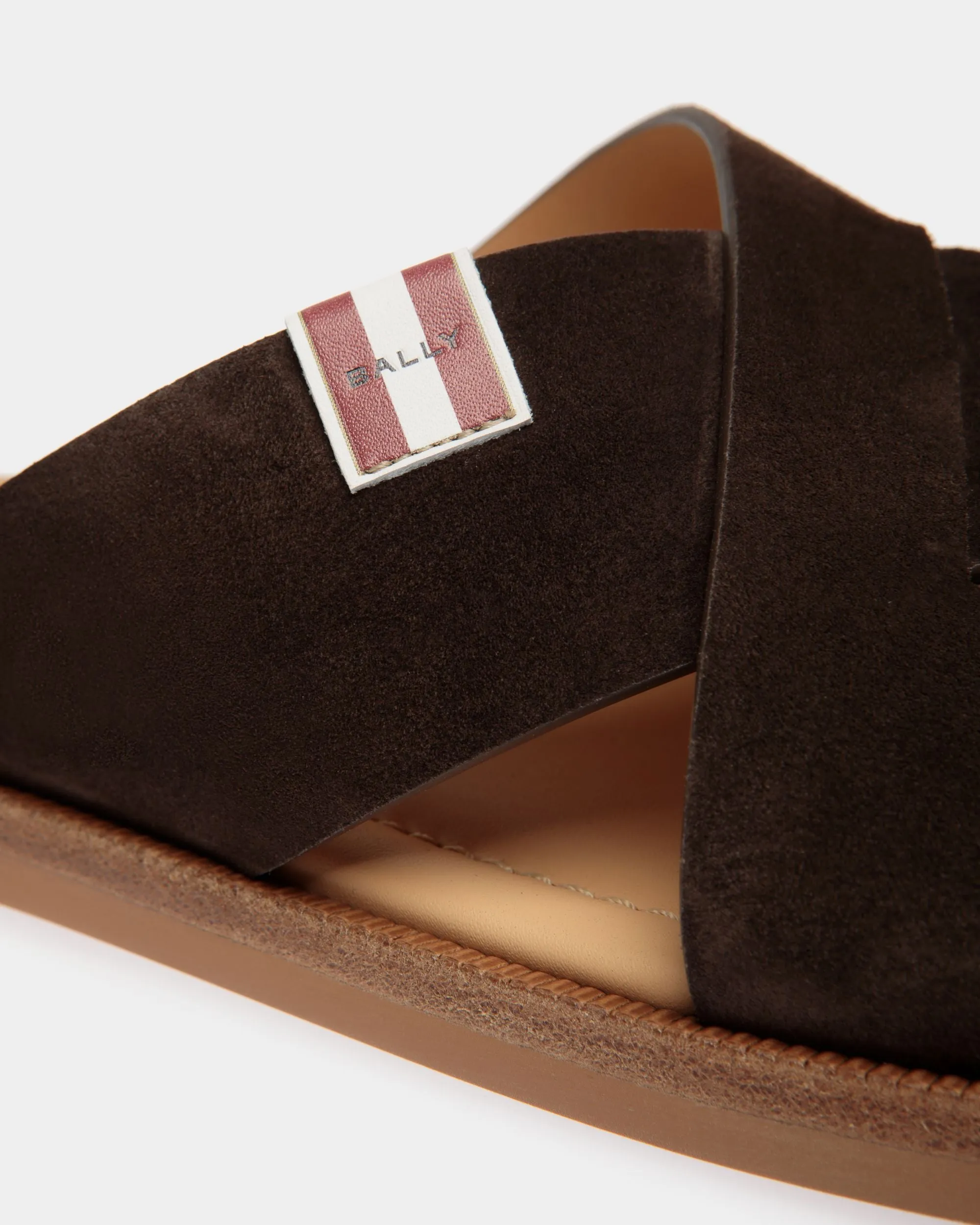 Glide Sandal in Ebano Suede Leather