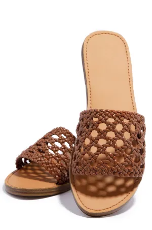 Global reach Toe Leather Dedicated assistance Reims Flat Cognac Shoe Sandals Republic Vegan Open Tan Woven