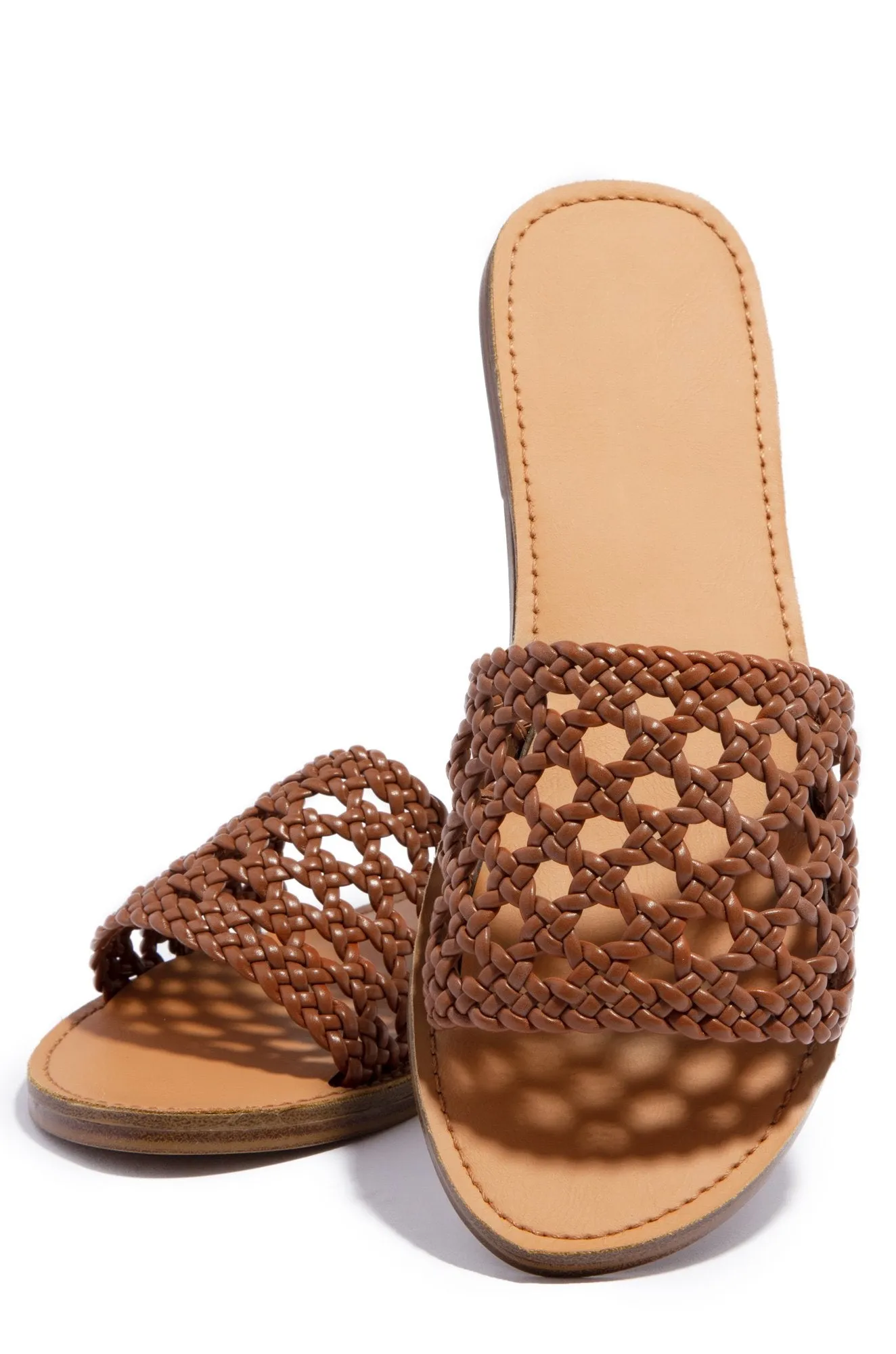 Global reach Toe Leather Dedicated assistance Reims Flat Cognac Shoe Sandals Republic Vegan Open Tan Woven
