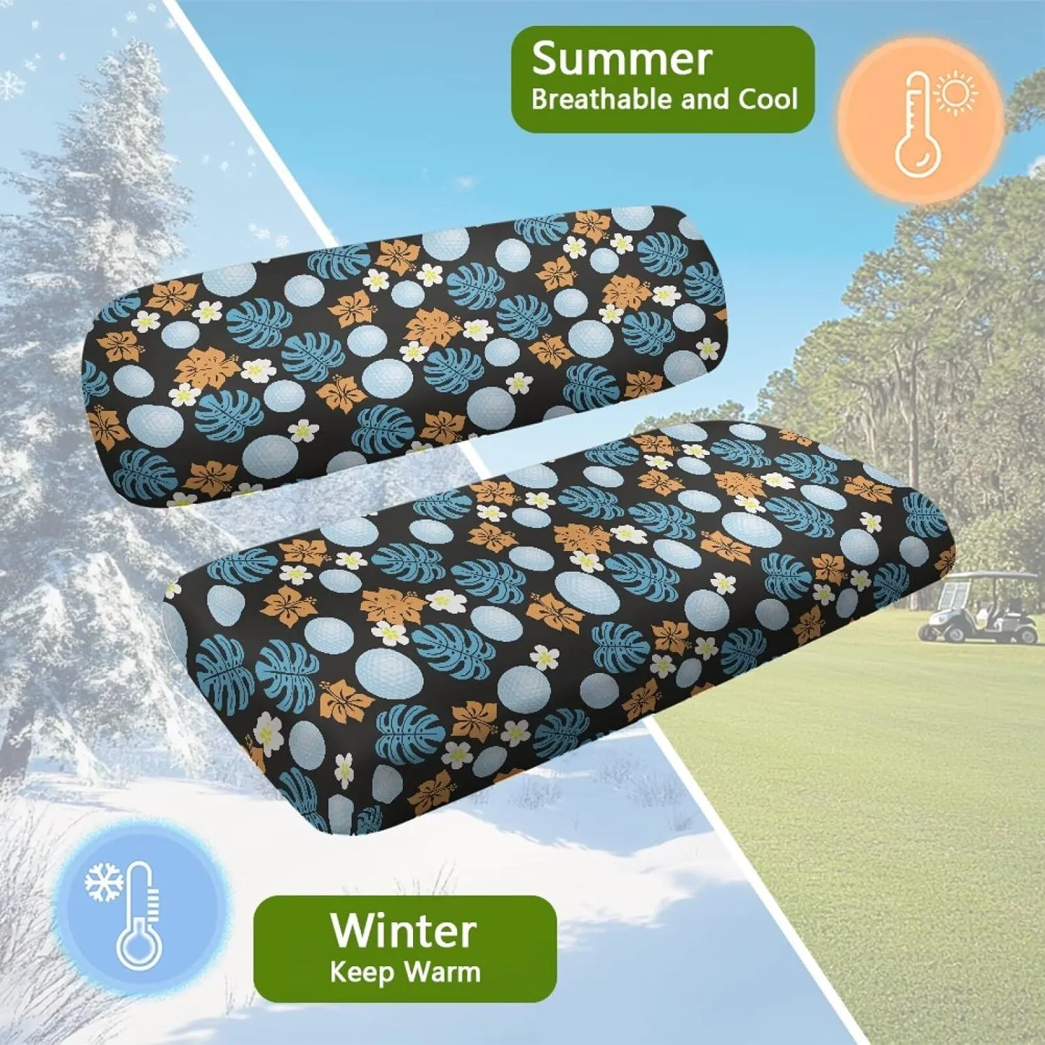 Golf Cart Seat Covers Set of 2 Soft Golf Blanket Towel Universal Cart Decoration Easy to Install