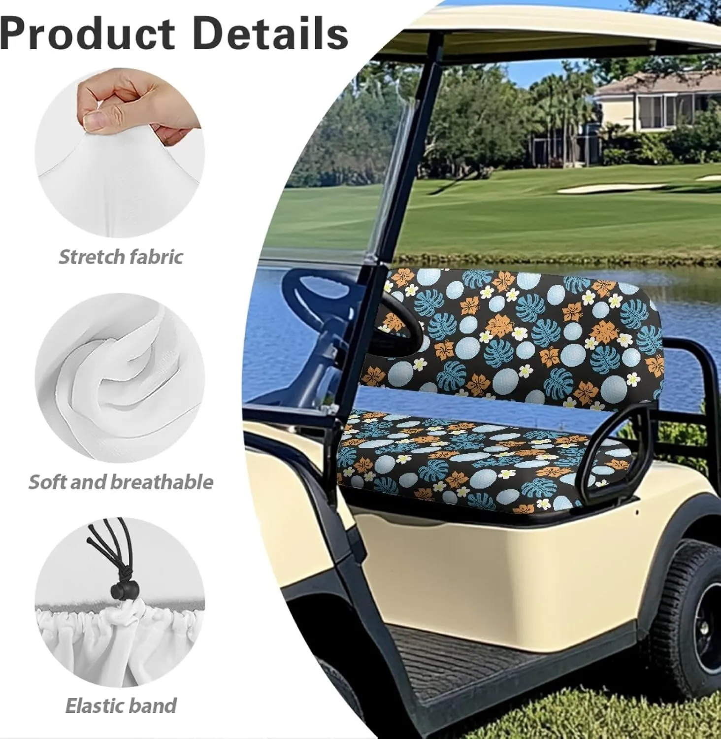 Golf Cart Seat Covers Set of 2 Soft Golf Blanket Towel Universal Cart Decoration Easy to Install