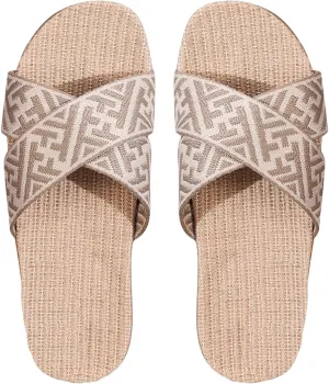 GORGLITTER Women's Boho Summer Flat Sandals Trendy 2025 Open Toe CrissCross Band Slip On Flat Sandals