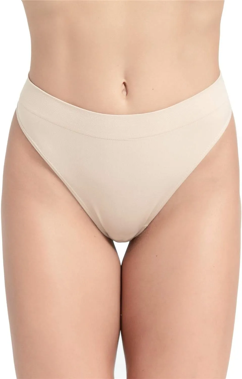 GRANKEE Women's Breathable Seamless Thong Panties No Show Underwear Pack