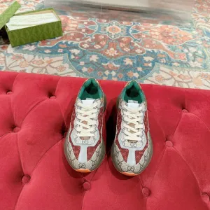 GRAY SCARLET LIGHT GG Discounted coupons AND TRAINER RHYTON Time-limited offer CALFSKIN Gucci