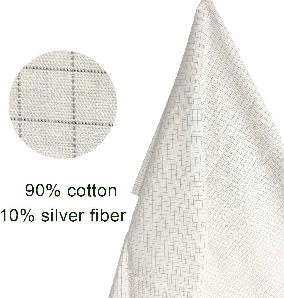 Grounding Sheets,Grounding Flat Sheet,10% Silver Fiber and Natural Cotton,Earth Well Bed Sheet Natural Health (39x80 Inch,White)