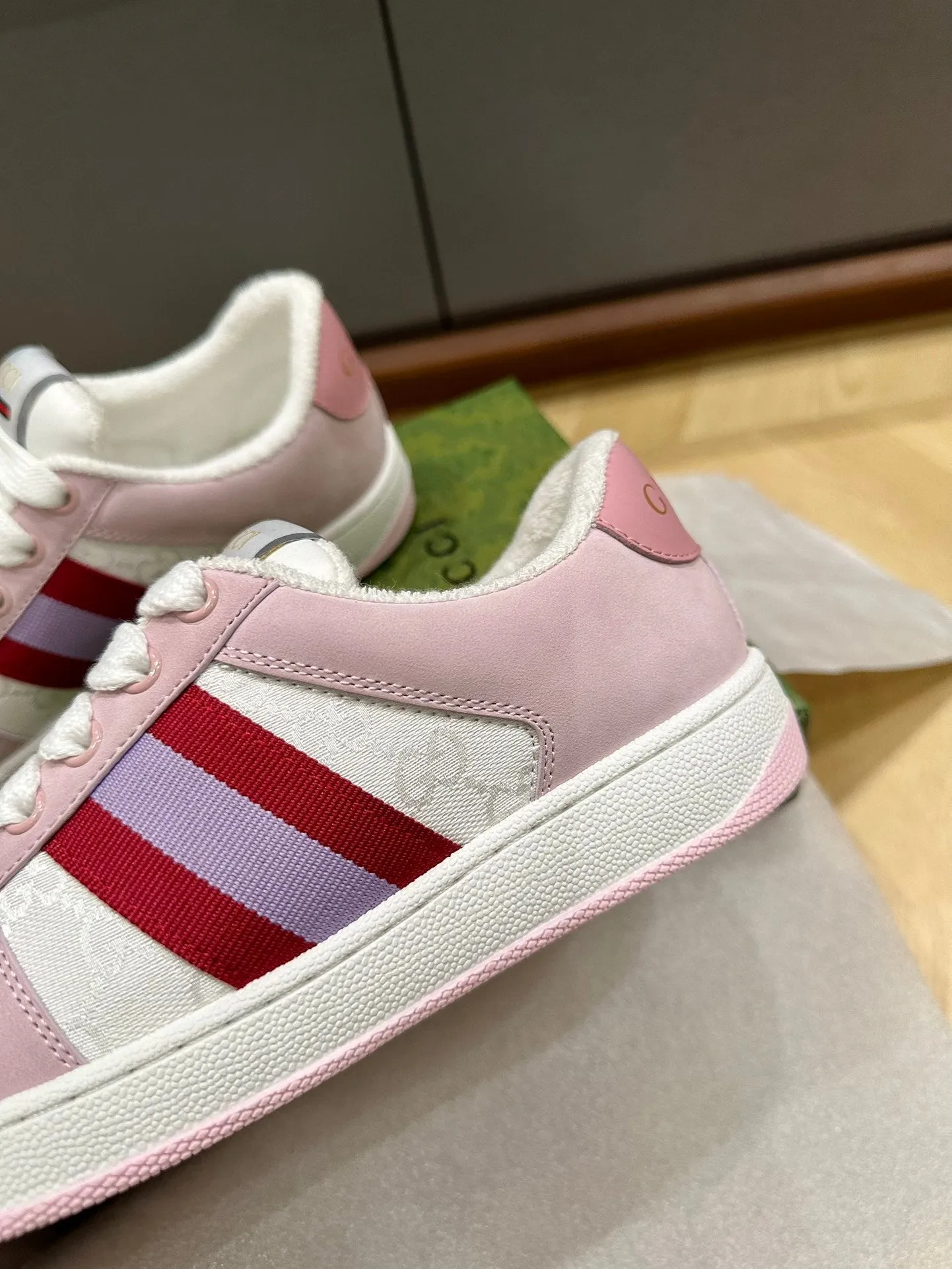 Gucci CALFSKIN TRAINER GG LIGHT Express worldwide PINK SCREENER Complete catalog WOMEN'S