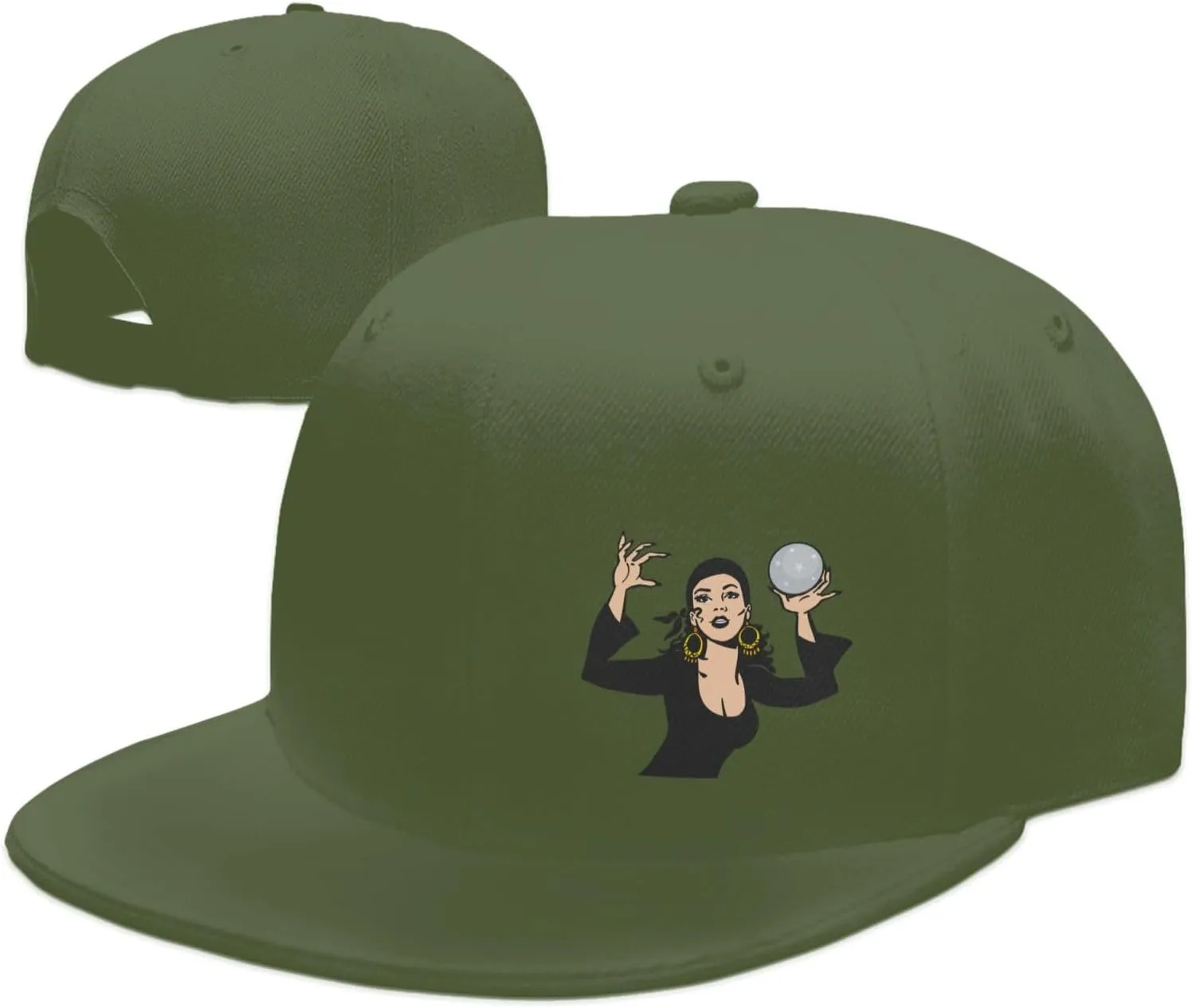Gypsy Fortune Teller Snapback Hats for Men Women Baseball Cap Flat Bill Brim Hat