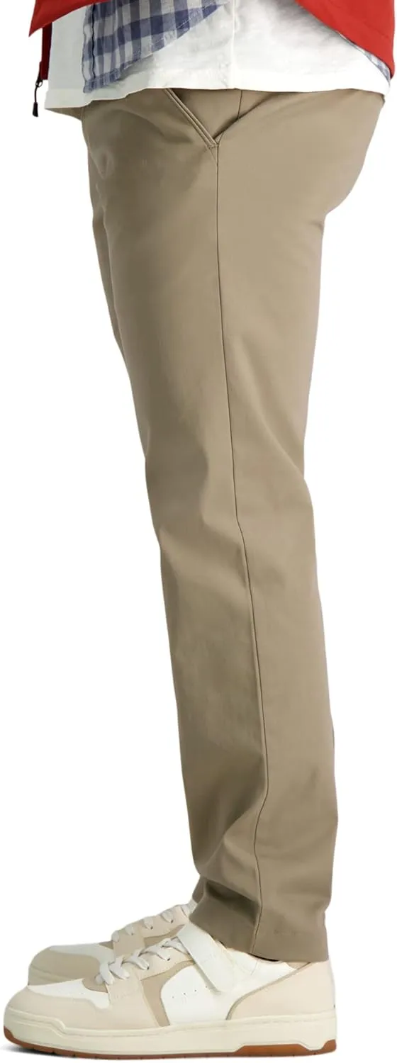 Haggar Men's Life Khaki Comfort Flat Front Slim Fit Chino Pant